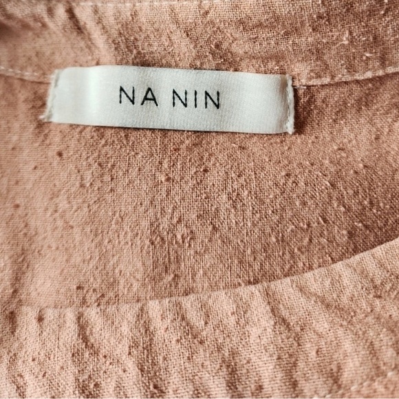 Na Nin Naomi Raw Silk Tee Blush Made in USA Boxy Short Sleeve Top - Picture 6 of 9